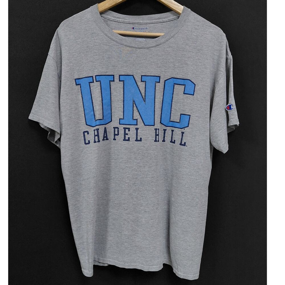 Champion AUTHENTIC Chapel Hill T-Shirt Gray Graphic Print Size L